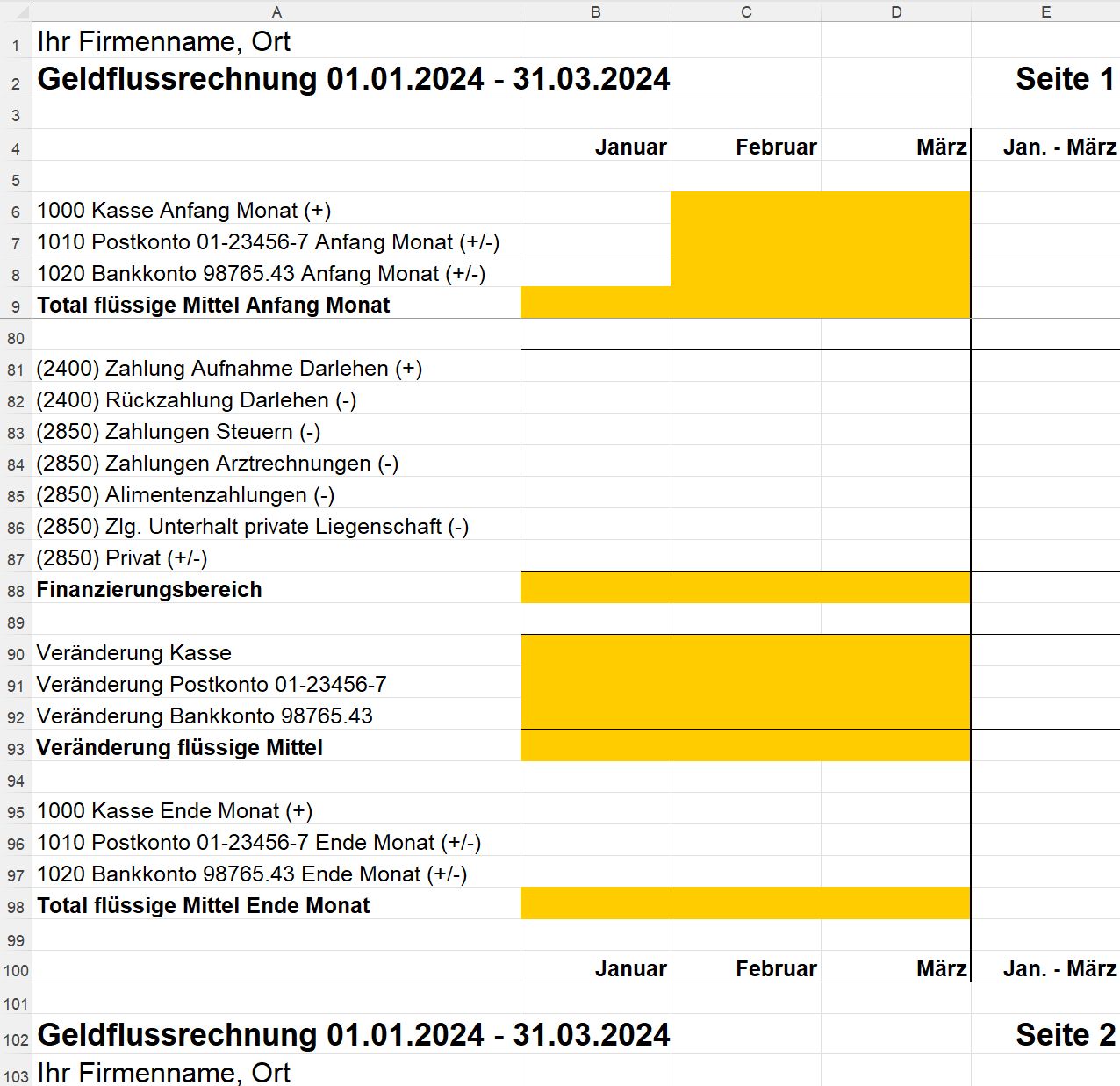 Geldflussrechnung 3 Geldflussrechnung 3